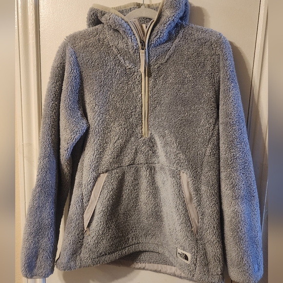 The North Face Women's Gray Sherpa Jacket with Hood Size Large - Picture 1 of 4
